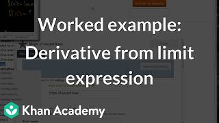 Worked example: Derivative from limit expression | Grade 11 | Physics | Khan Academy (IN accent)