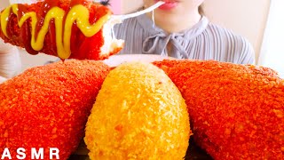 【咀嚼音】かりかりホットチーズハットグ｜HOT CHEETOS MOZZARELLA CHEESY CORN DOG Eating Sounds/ASMR/mukbang