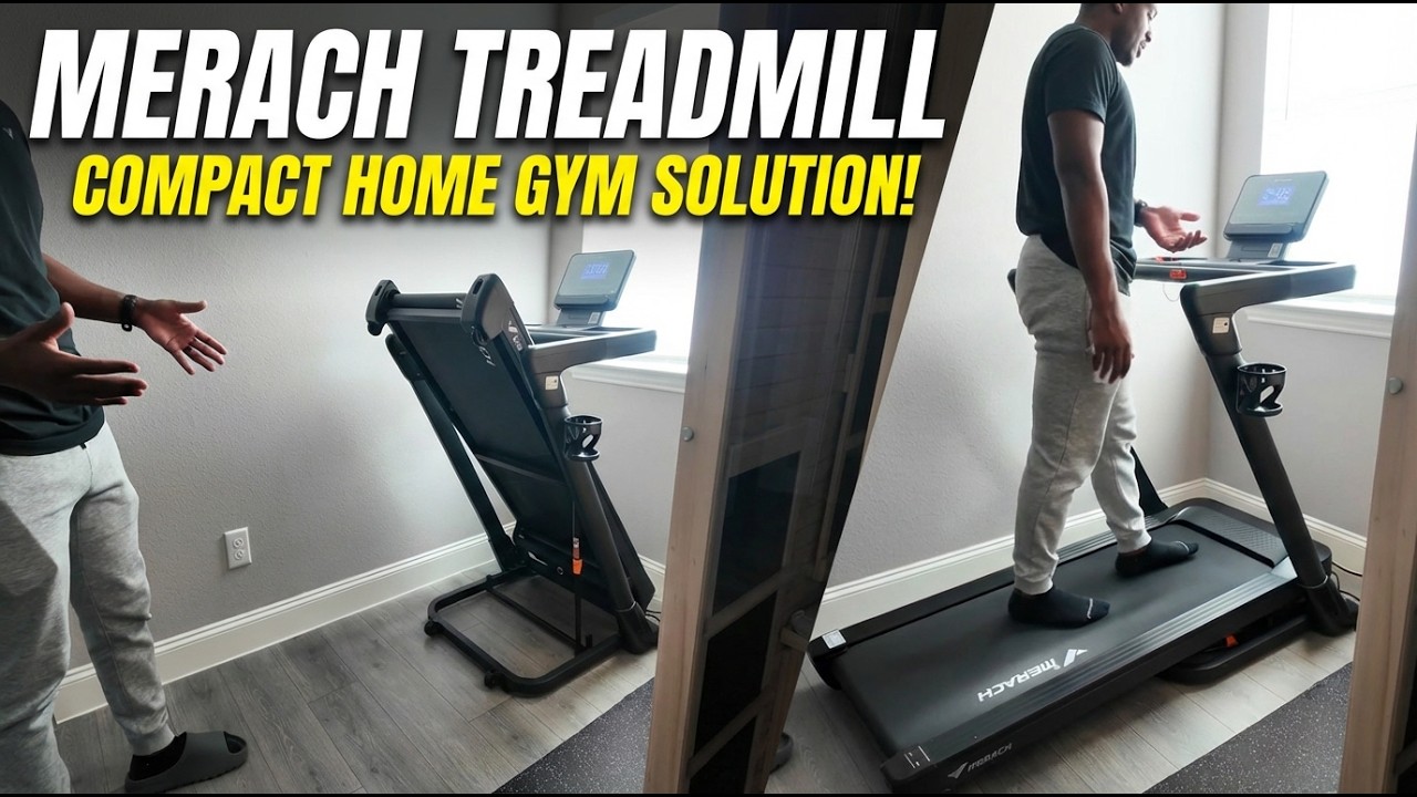 Посмотрите видео перед покупкой - Беговая дорожка MERACH с автоматическим наклоном 18%.