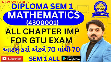 MATHEMATICS IMP FOR DIPLOMA SEM 1 GTU EXAM || DIPLOMA SEM 1 IMP FOR GTU || ALL CHAPTER IMP EXAMPLE