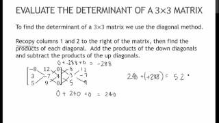 139 Evaluate the Determinant of an 3x3 Matrix (6.5)