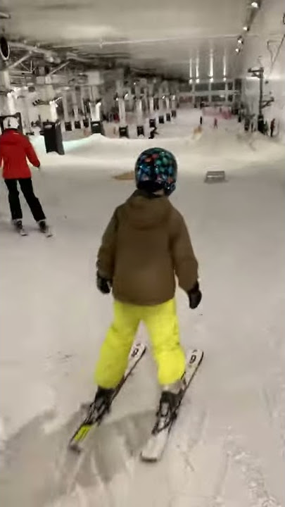 Super Frank goes big at the Snozone Snowdome Ski jump 6 year old
