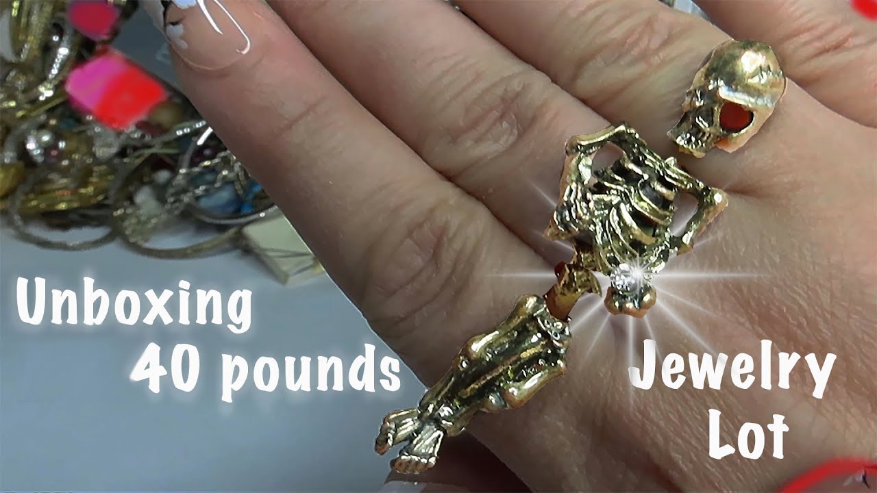 You won't believe! Unboxing 40 pounds Jewelry Lot! The NEW BOX! Found Silver Avon Gems.  Pt. 1 box 2