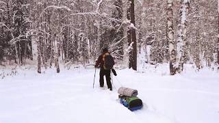Freezing Road of White Lake in Kanas