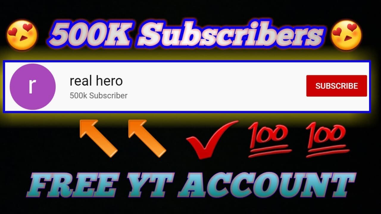 Free YouTube Account! MUST WATCH {500K Subscribers YT account Free