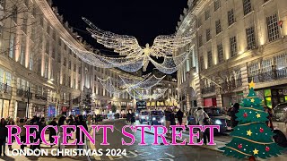 Regent Street Christmas Lights and Shop Displays 2024 [CHRISTMAS LONDON WALK 2024]