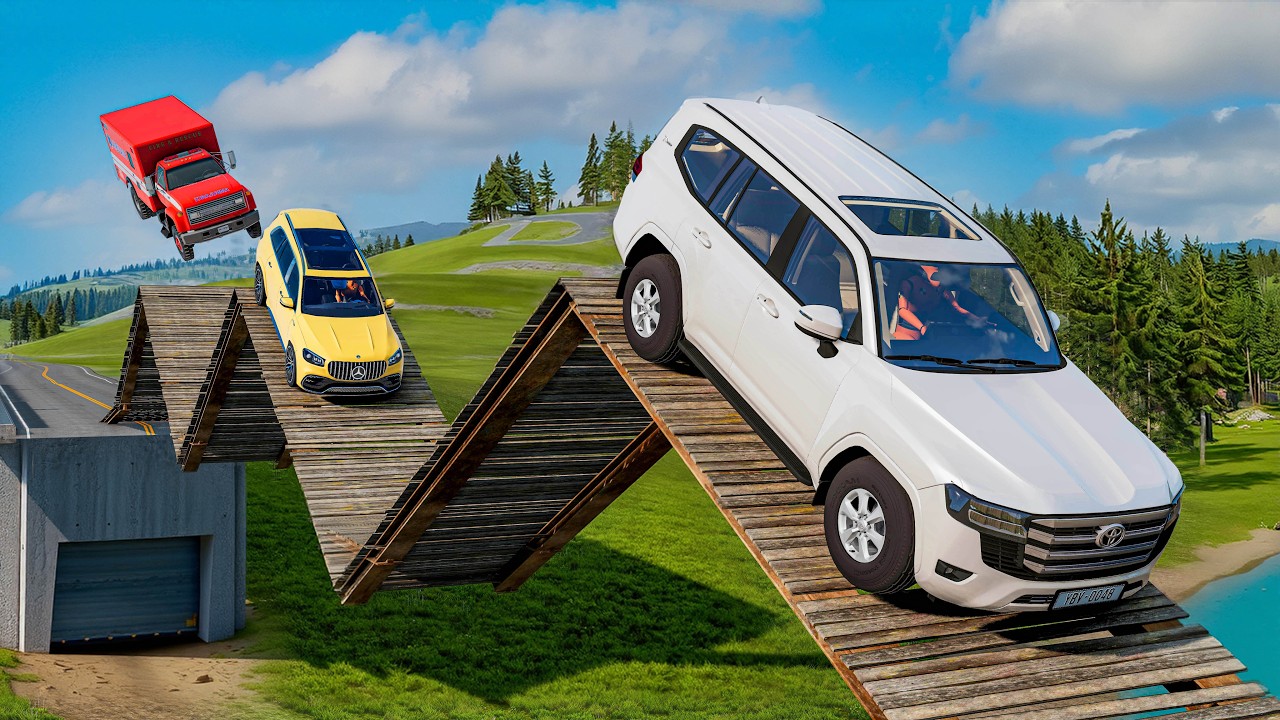 Cars vs Broken Bridge  #2 Challenge Ends in Total Destruction!