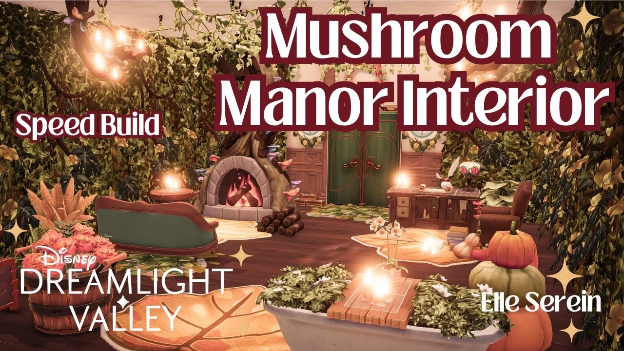 Mushroom Manor 🍄 Interior Decoration Speed Build in Disney Dreamlight