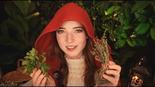 ASMR Little Red Riding Hood (decorating your hair, drawing you, spooky stories)