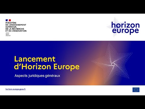 Webinaire: aspects juridiques généraux Horizon Europe