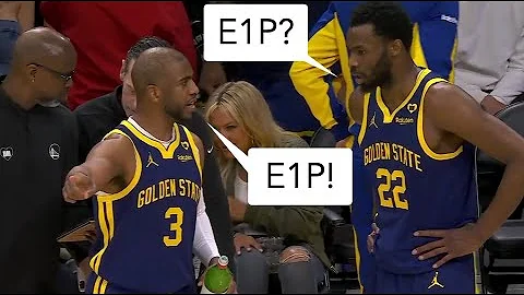 Explain: Chris Paul mic'd up teaching Klay, Wiggins and Trayce; and Kuminga posts up LeBron James