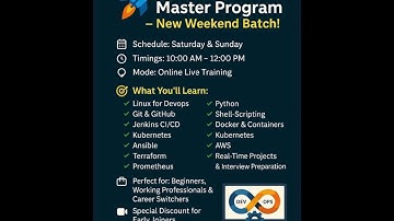🚀 DevOps Master Program –Weekend Online Batch | Live Training + Projects | Enroll Now! #devops #live