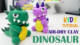 DIY Modeling clay kids tutorial DINOSAUR easy | air dry magic HEY CLAY | clay and play