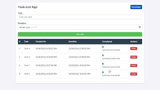 Task List App Project.  Using HTML, CSS, JavaScript
