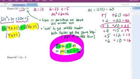 Factoring Trinomials by Grouping (ac method) -- Two More Examples