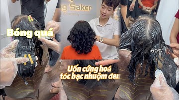 Hướng dẫn UỐN CỨNG HOÁ tóc bạc nhuộm đen cực kỳ đơn giản