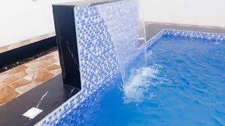 swimming pool ideas and pool design | أحواض السباحة | beautiful pool with waterfall