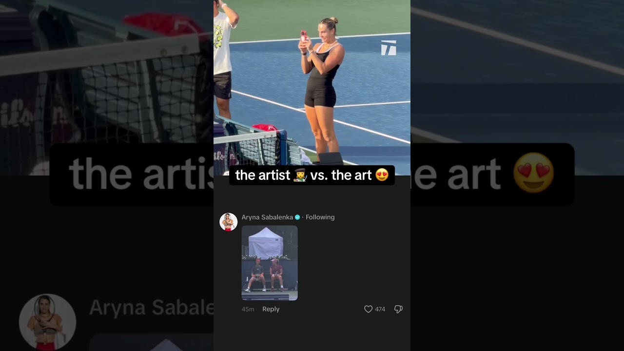 Mirra and Andrey are iconic 😭 #usopen #mirraandreeva #andreyrublev #arynasabalenka #tennis