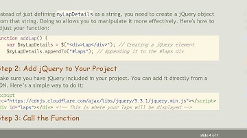How to Append a Lap Time to an Empty Div Using jQuery