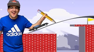 TENTE DESENHAR A PONTE PARA O CARRO ATRAVESSAR AS ARMADILHAS! - Draw The Bridge 3D screenshot 3