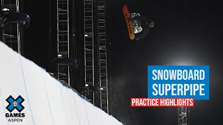 Snowboard SuperPipe Practice Highlights | X Games Aspen 2023