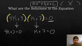Solve Quadratics Using the Zero Product Property