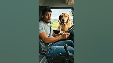 Brave Golden Retriever Saves Truck Driver Just in Time.