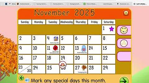Starfall Calendar November 2025 