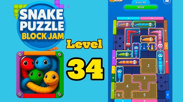 Snake puzzle block jam level 34 solution walkthrough 