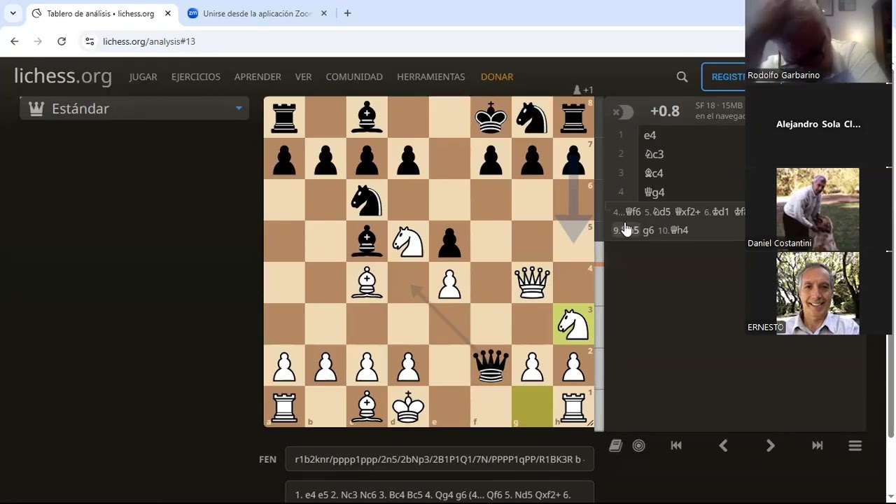 Jugadas posibles, pieza en el aire y figura de mate