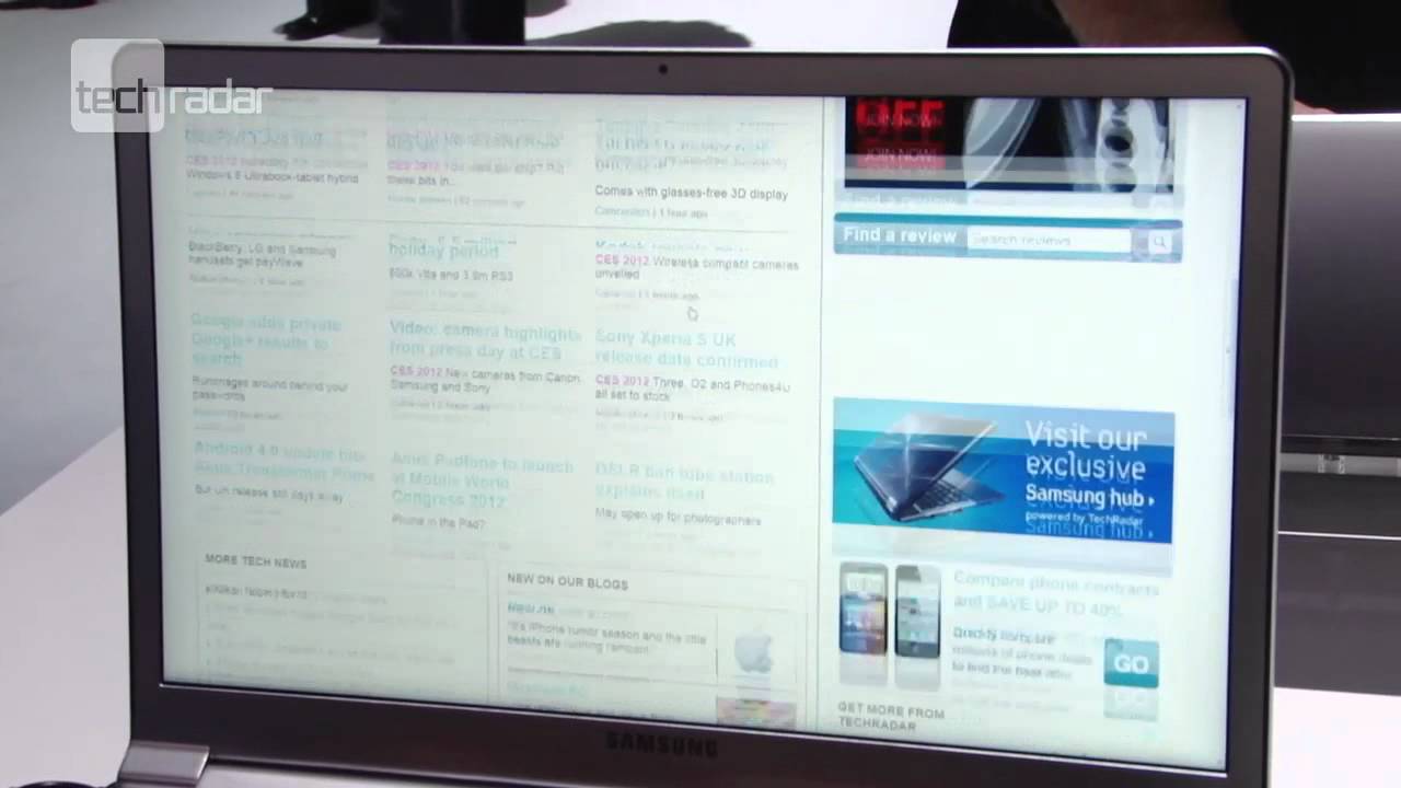 Thinnest laptop bezel? New Samsung Series 9 Laptop First Look at CES