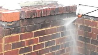 Pressure washing bricks