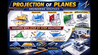Projection of Planes – 1 | Engineering Graphics Made Easy (CAD Method)