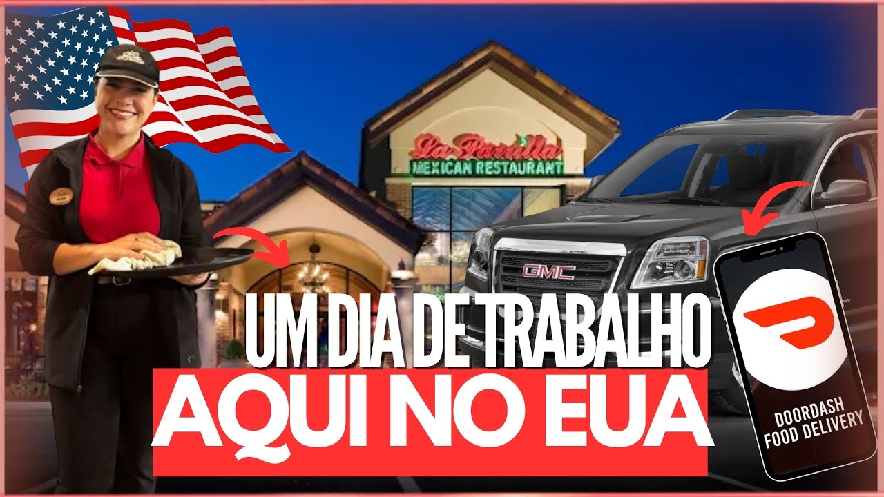 Um Dia Trabalhando nos EUA 🇺🇸 | Restaurante + Apps de Entrega
