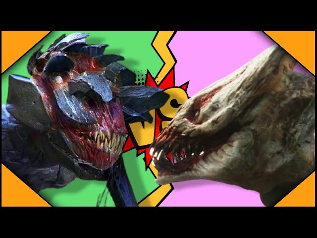 Two blind creatures fight eachother. Figure (DOORS) vs Monsters (A Quiet  Place)