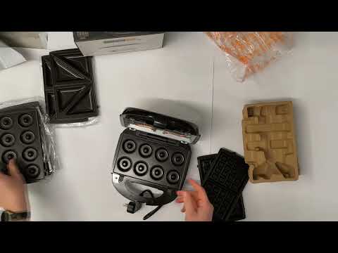 Мультимейкер 6в1 RAF R.541гриль притискний сендвічниця вафельниця ліщина 850 Вт бутербродниця, видео 1