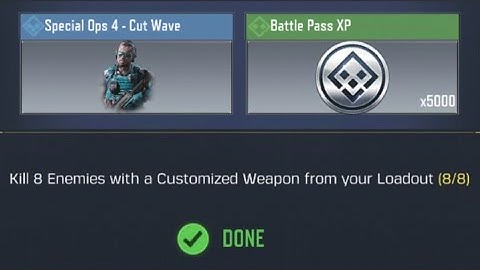 Call Of Duty Mobile Kill 8 Enemies with a Customized Weapon from your Loadout Task Complete