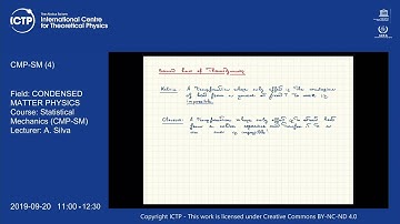 Statistical Mechanics (CMP-SM) Lecture 4 Part 1