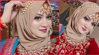 Easy Wedding Hijab Tutorial with Full Jewellery 2022 // Amber Naz Official ❤️ screenshot 3