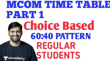Mcom part 1 Choice based Time table Sem 2