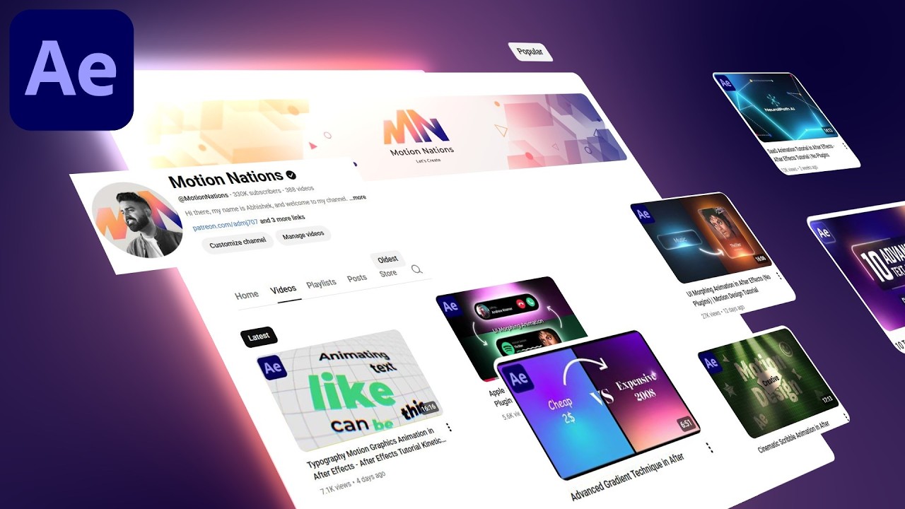 3D Floating UI Animation in After Effects - After Effects Tutorial | No ...