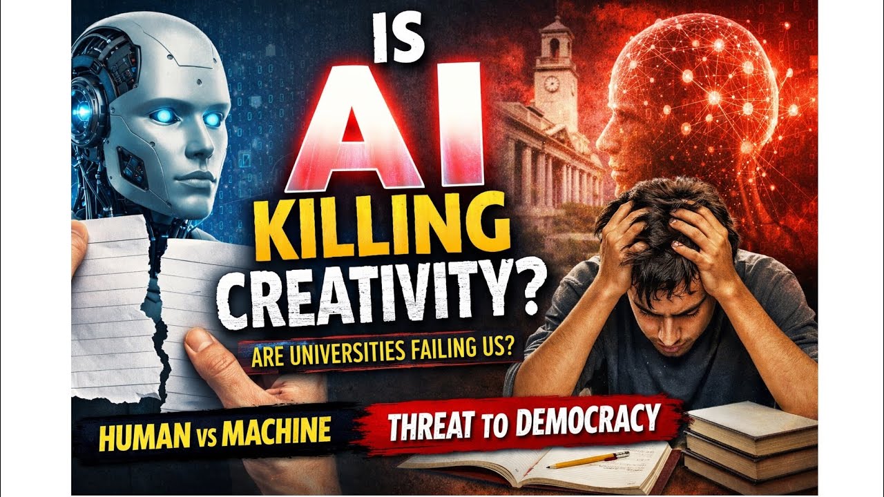 🔴AI क्रिएटिविटी संकट: क्या विश्वविद्यालय मशीनों से मानव सोच को बदल रहे हैं? #currentaffairs #upsc