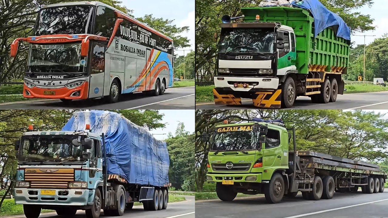 TRUCK & BUS SPOTTING DI BUNDARAN TOL WARU • TRUCK TRAILER, CONTAINER ...