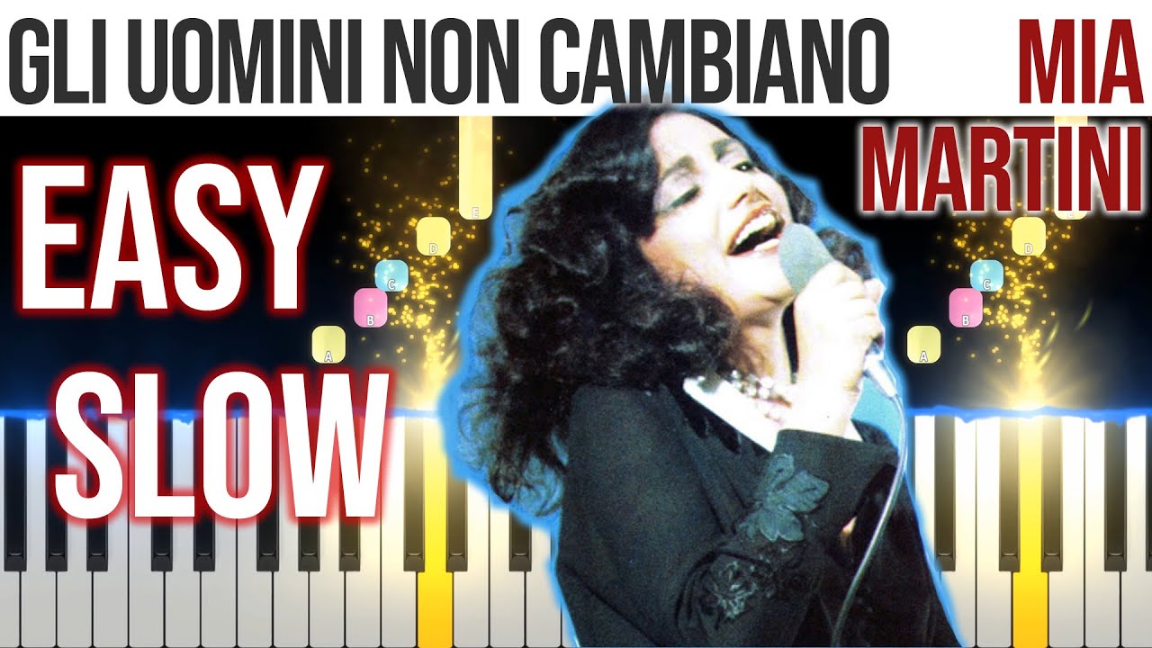 Gli Uomini Non Cambiano - Mia Martini - EASY SLOW Piano Tutorial 🎹 - video 4K🤙