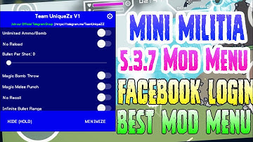 NEW 😍 Mini Militia V5.3.7 Latest Mod Menu 🔥 by Team UniqueZZ ⚡ Mini Militia Mod Menu New Features 🤩