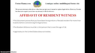 Affidavit of Resident Witness