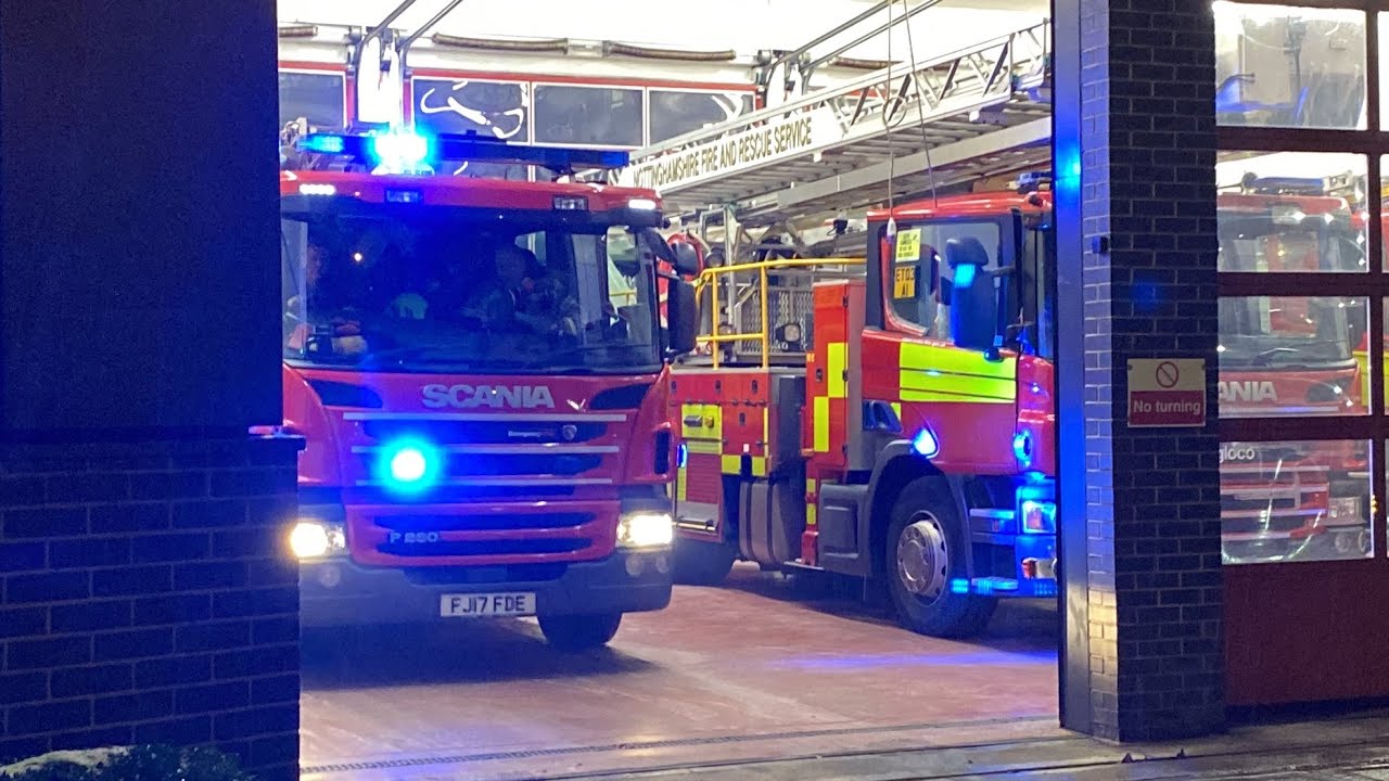 London Road Fire Station 1st Pump Turnout Nottinghamshire Fire
