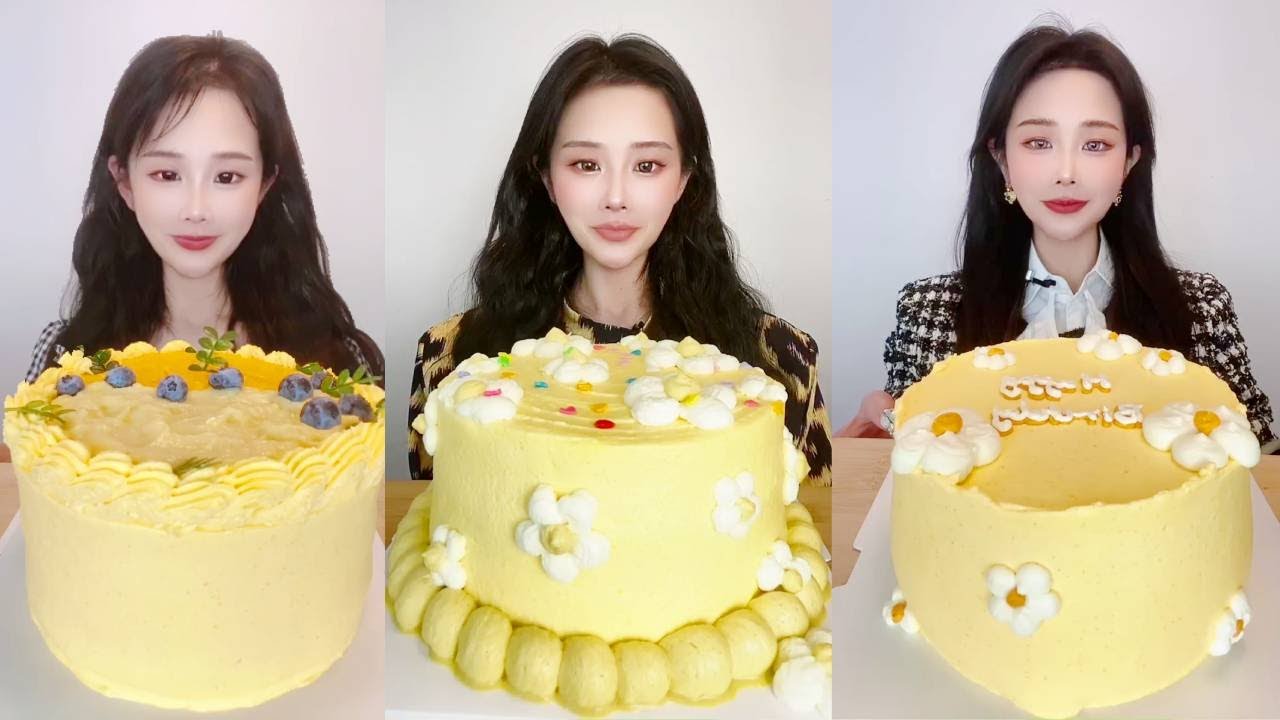 Asmr🍰Eating Custard Cake🍰 (Soft And Waxy Sound) 크림丨먹방丨Mukbang丨Satisfying丨Eatings