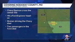 3 dead after vehicles catch fire after head-on crash in Nodaway County