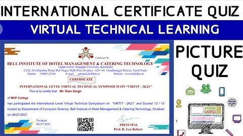 International Virtual Learning Quiz l Picture Quiz With Answer l Free Certificate Quiz